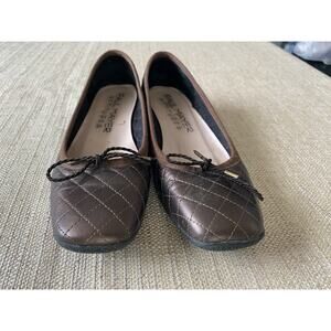 PAUL MAYER Attitudes Quilted Patent Leather Ballets shoes Brown Bronze 6.5 - 7